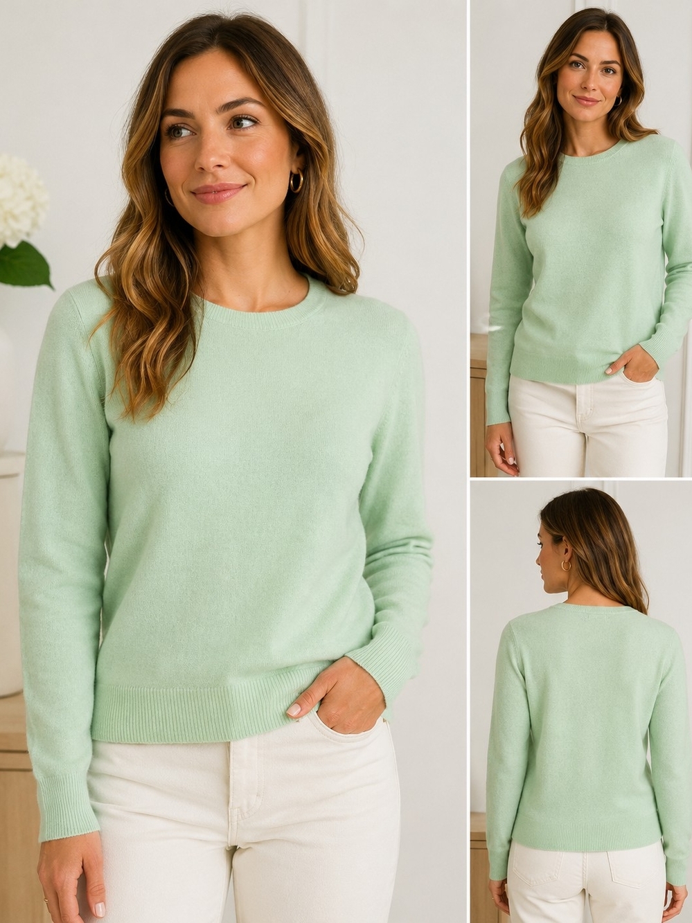 Charter Club Luxury 100% Cashmere Sz M Mint Green Minimalist